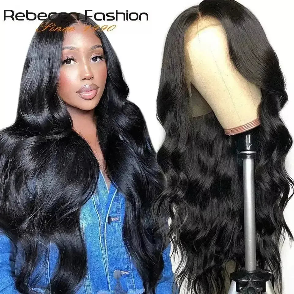 13X4 Body Wave Frontal Wig Human Hair Lace Front Wig Pre-plucked Glueless Human Hair Lace Wig Brazilian Body Wave Lace Front Wig - Godiva Oya Bey