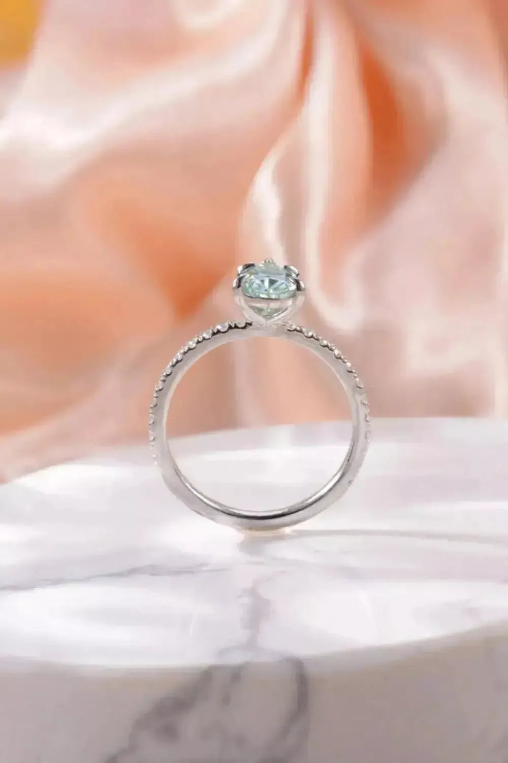1.5 Carat Teardrop Shape Moissanite 925 Sterling Silver Ring - Godiva Oya Bey