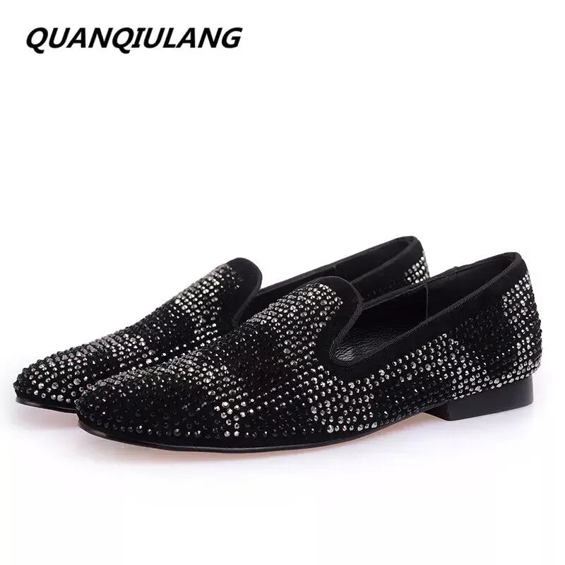 2016 New Brand Designer Red Bottoms man shoes Diamond Genuine Leather Fashion Men Casual flat shoes Male Loafers Size 39-47 Godiva Oya Bey