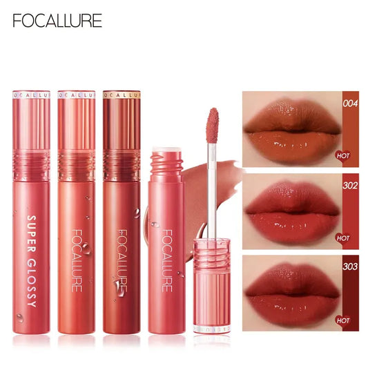 FOCALLURE Shiny Nourish Lipgloss 17 Colors Long-Lasting Glossy Lipstick Waterproof Non-Stick Cup Moisturizing Lip Cosmetic