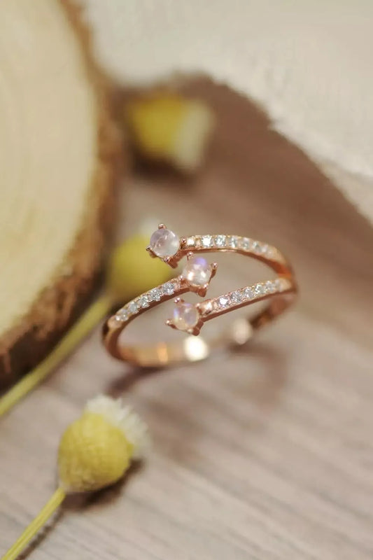 High Quality Natural Moonstone 925 Sterling Silver Ring Trendsi