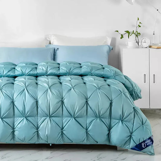 Peter Khanun Pinch Pleat Goose Down Comforter Heavyweight Duvet Insert for Winter 750 Fill Power Down Proof Fabric Extra Warmth