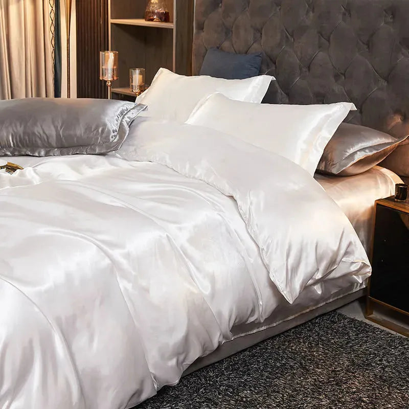 Luxury Rayon Satin Bedding Set Duvet Cover Set Single Double King Size Bedding Kit 2pcs/3pcs/4pcs Bed Cover Bed Linen Set