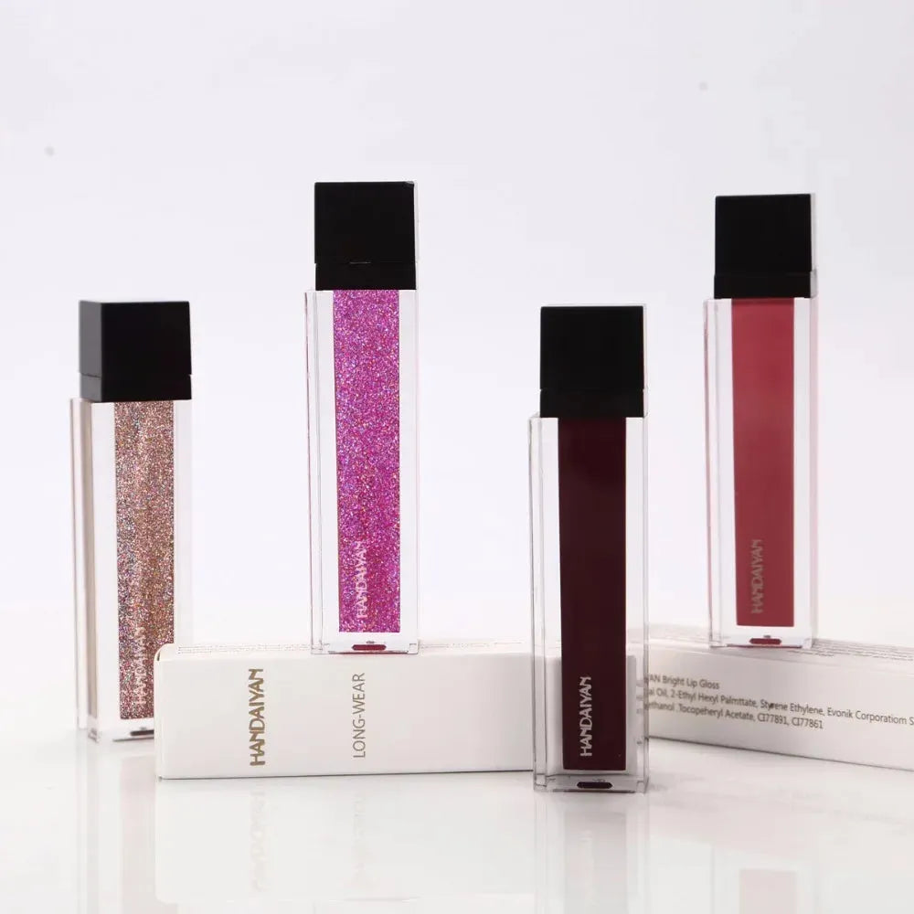 Glitter Lip Gloss Lips Makeup Matte Liquid Lipstick Waterproof Cosmetics Shimmer Metallic Lipgloss Shine Glosses Without Box