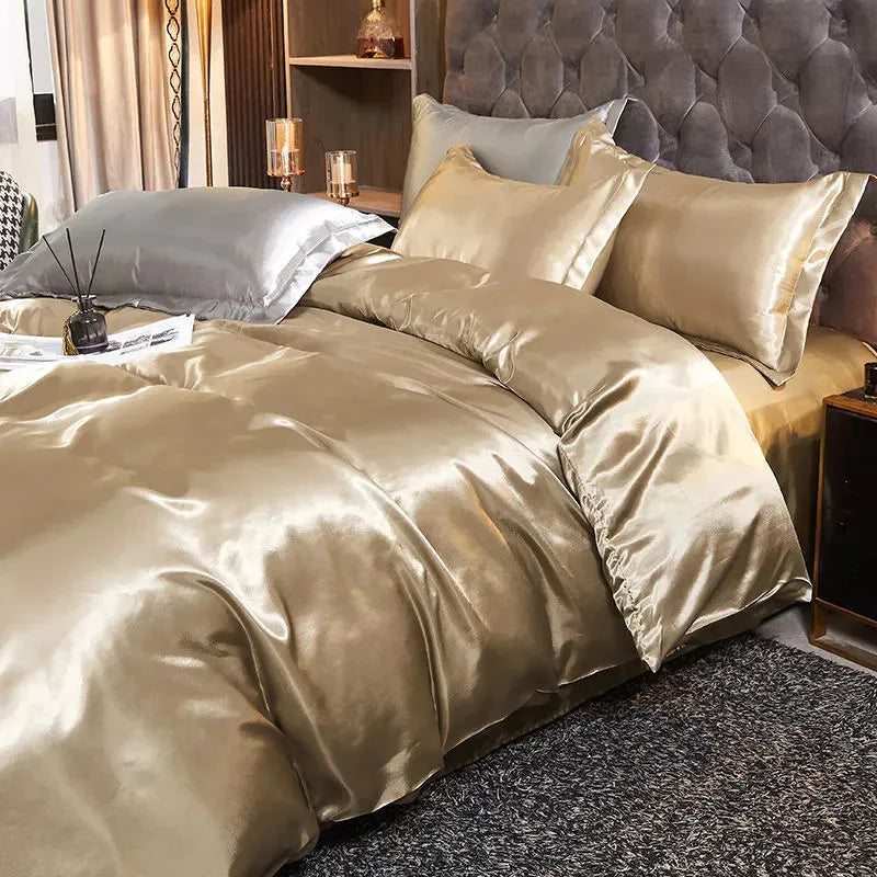 Luxury Rayon Satin Bedding Set Duvet Cover Set Single Double King Size Bedding Kit 2pcs/3pcs/4pcs Bed Cover Bed Linen Set