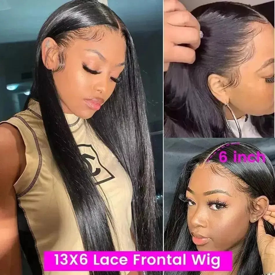 Bone Straight Lace Front Wig 13x4 Lace Frontal Human Hair Wig 13x6 Hd Lace Frontal Wig 360 Full Lace Wig Human Hair Pre Plucked - Godiva Oya Bey