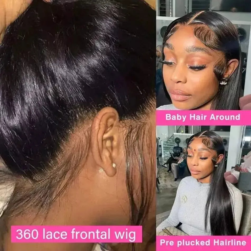 Bone Straight Lace Front Wig 13x4 Lace Frontal Human Hair Wig 13x6 Hd Lace Frontal Wig 360 Full Lace Wig Human Hair Pre Plucked - Godiva Oya Bey