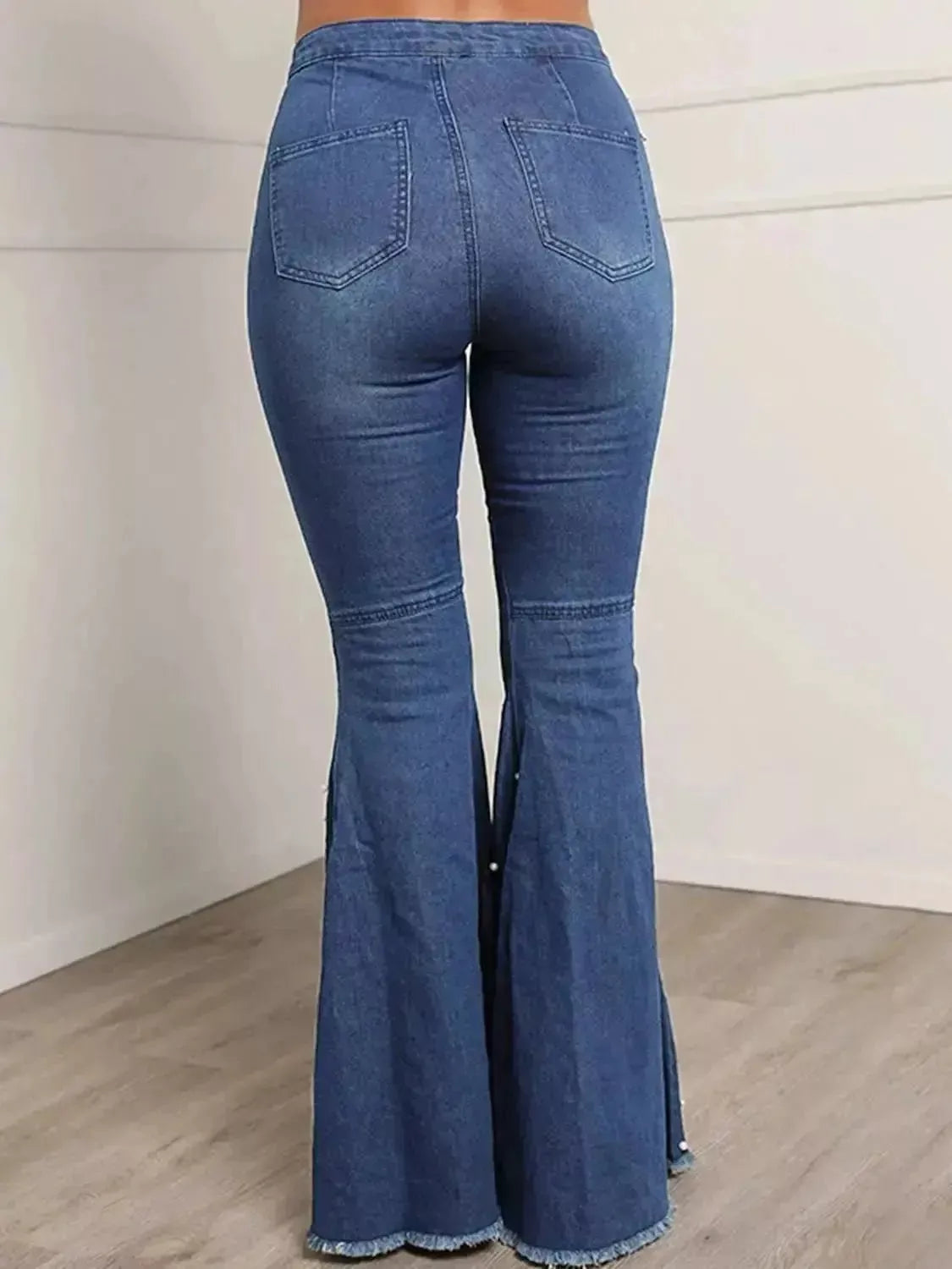 Button Fly Flare Jeans - Godiva Oya Bey