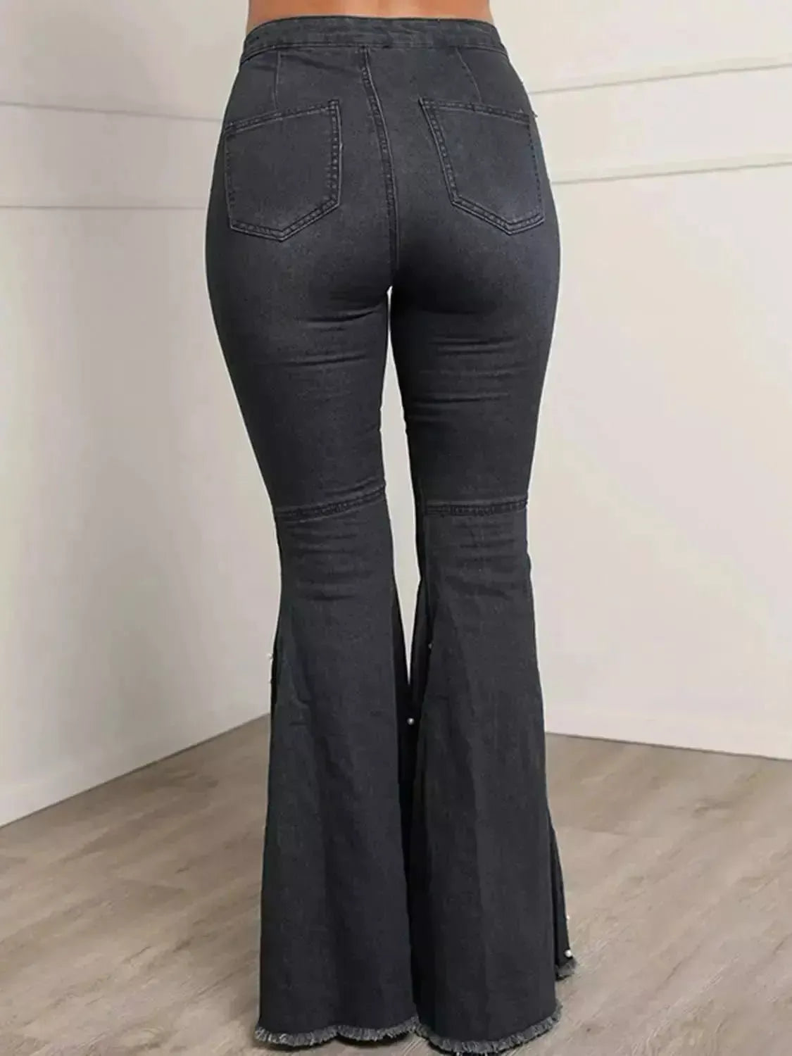 Button Fly Flare Jeans - Godiva Oya Bey