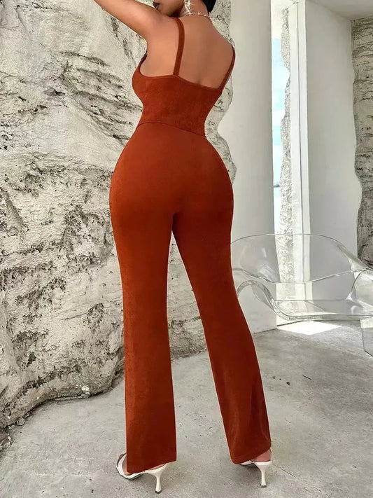 Cowl Neck Sleeveless Jumpsuit - Godiva Oya Bey