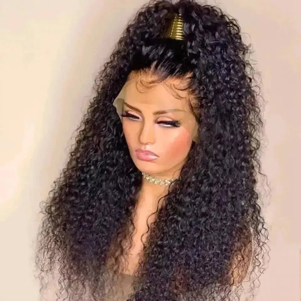 Kinky Curly Wig Human Hair Lace Frontal Wig Curly Wig 13x4 Lace Frontal Wig Curly Lace Front Human Hair Curly Human Hair Wig - Godiva Oya Bey