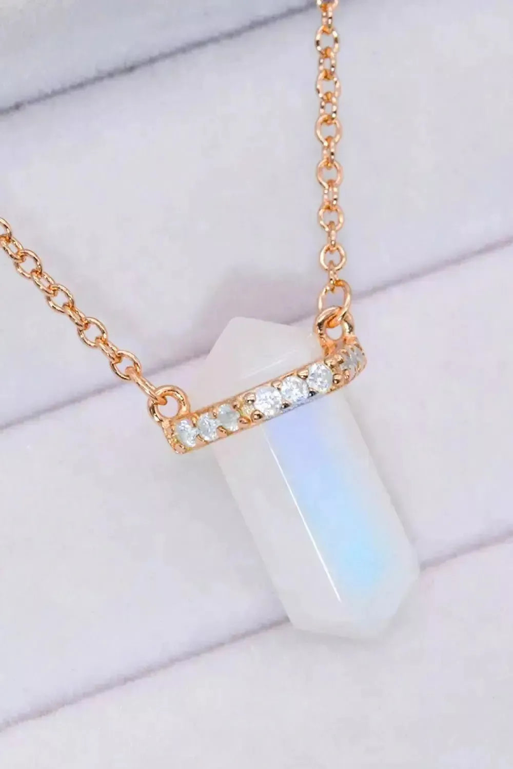 Natural Moonstone Chain-Link Necklace - Godiva Oya Bey