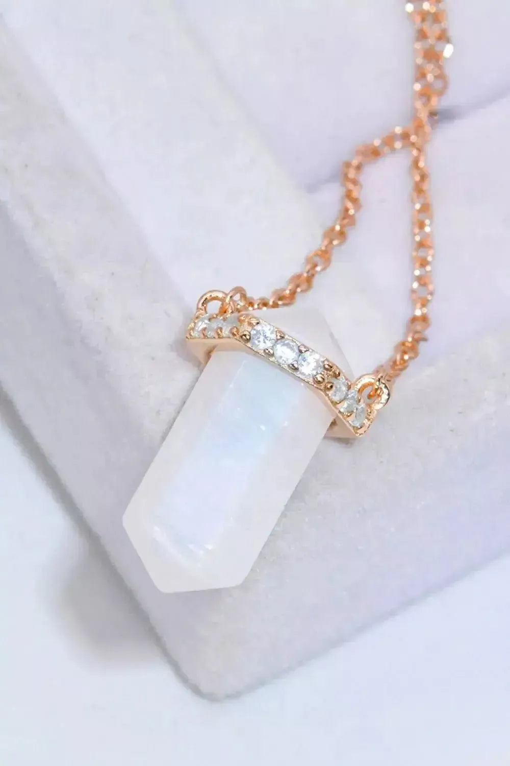 Natural Moonstone Chain-Link Necklace - Godiva Oya Bey