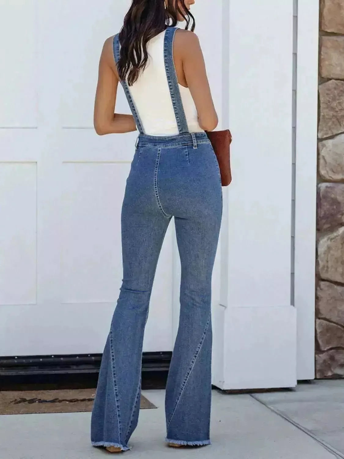 Raw Hem Denim Overall - Godiva Oya Bey