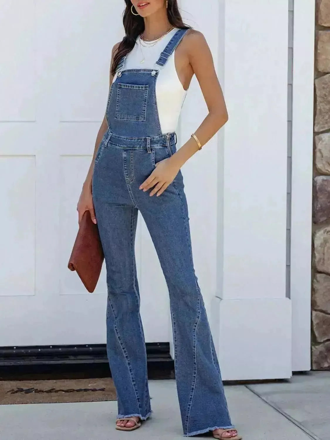 Raw Hem Denim Overall - Godiva Oya Bey