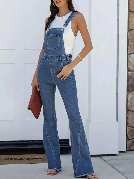 Raw Hem Denim Overall - Godiva Oya Bey
