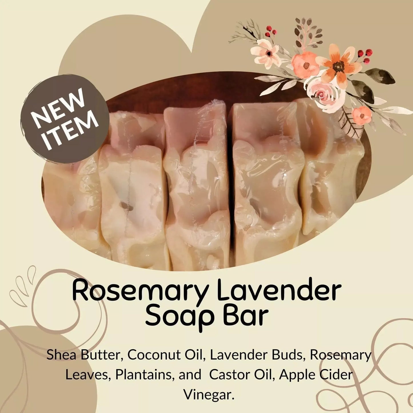 Rosemary Soap Bar. Rosemary Lavender Mint Soap Bar - Godiva Oya Bey