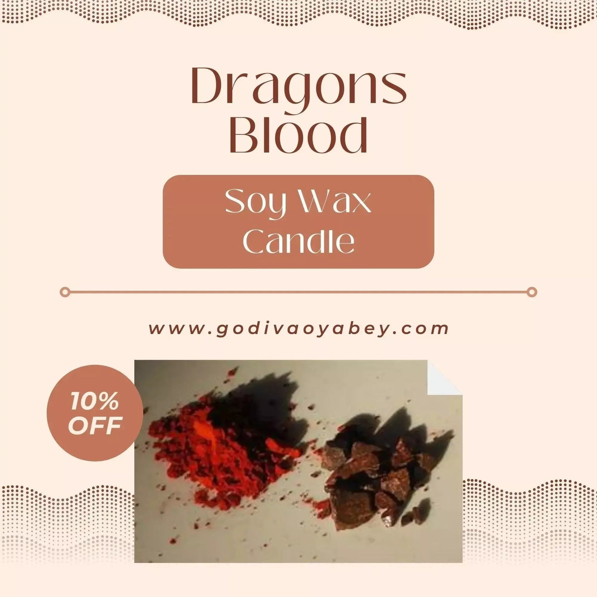 Scented Candles Dragons Blood Candle - Godiva Oya Bey