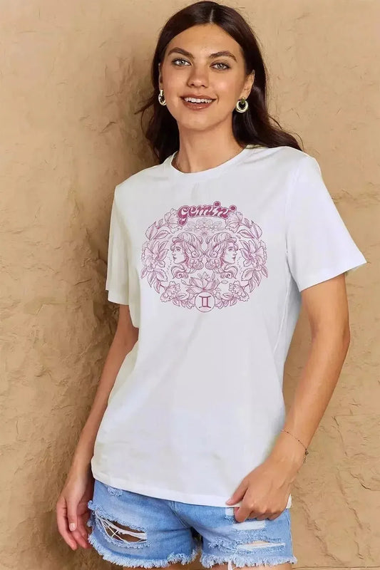Simply Love Full Size GEMINI Graphic T-Shirt - Godiva Oya Bey