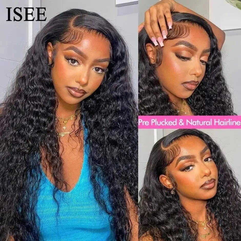 Water Wave Lace Closure Wigs ISEE HAIR Water Wave 4X4 Lace Closure Wigs For Women Mongolian Water Wave 13x4 Lace Front Wigs - Godiva Oya Bey