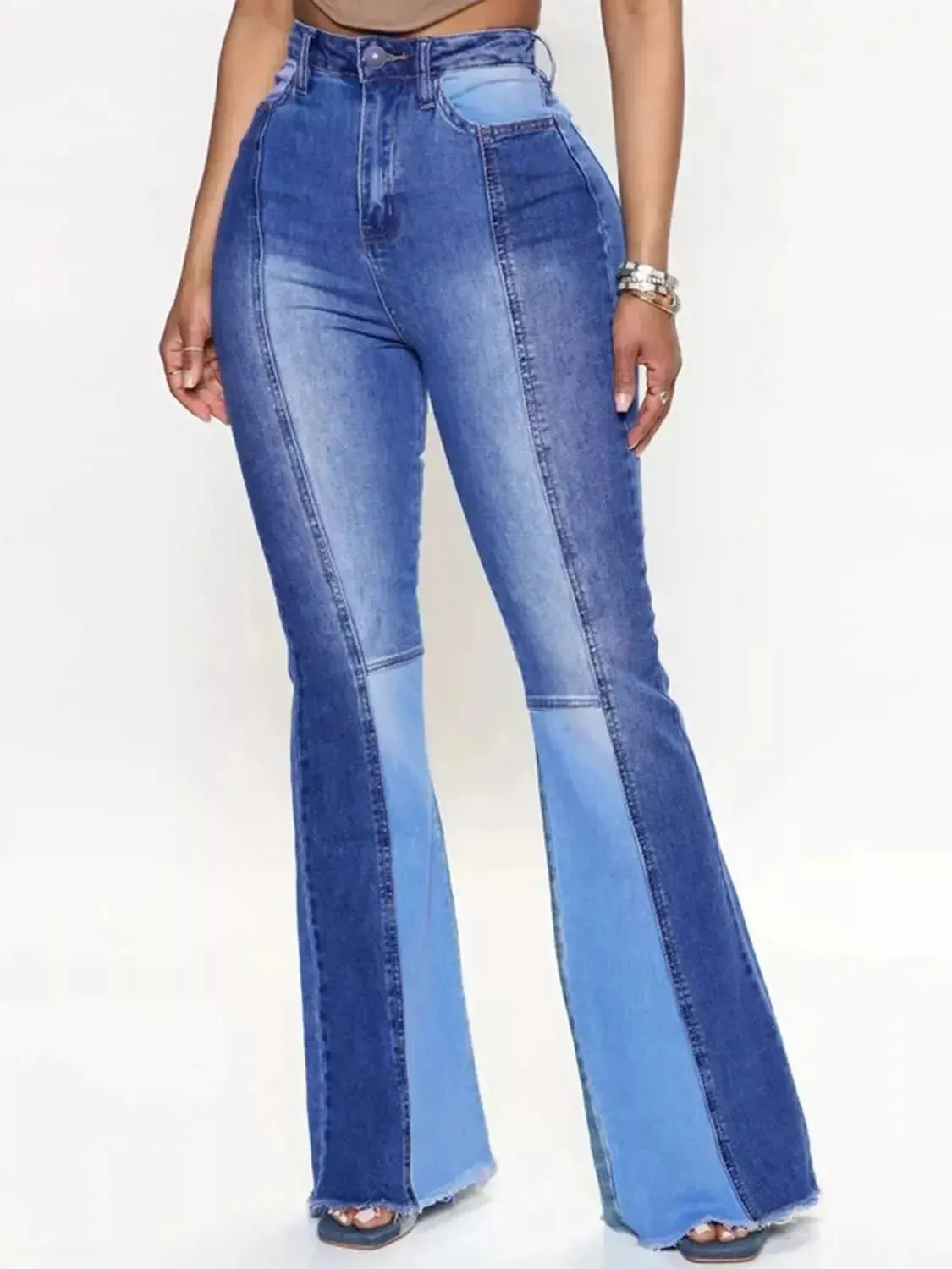 Wide Leg Raw Hem Jeans - Godiva Oya Bey