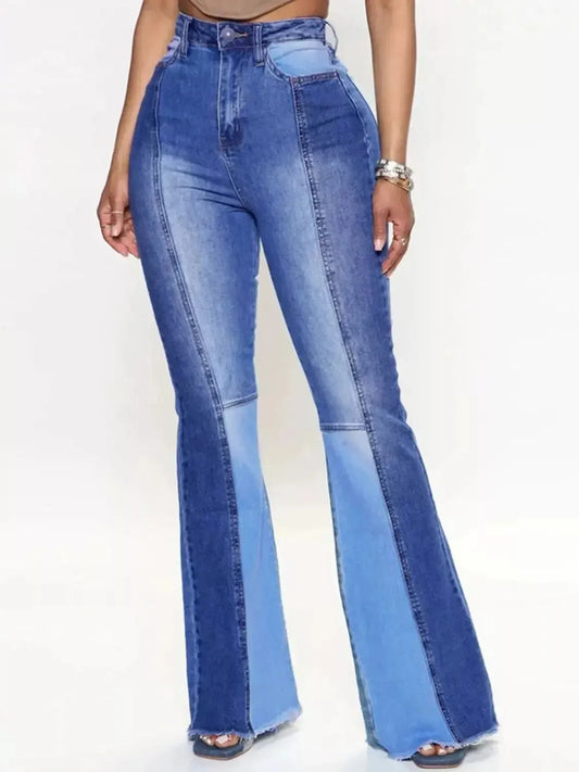 Wide Leg Raw Hem Jeans - Godiva Oya Bey