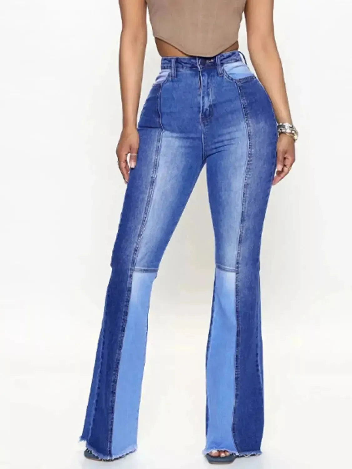 Wide Leg Raw Hem Jeans - Godiva Oya Bey